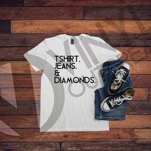 Custom made T-shirt ..T-shirt Jeans and Diaminds